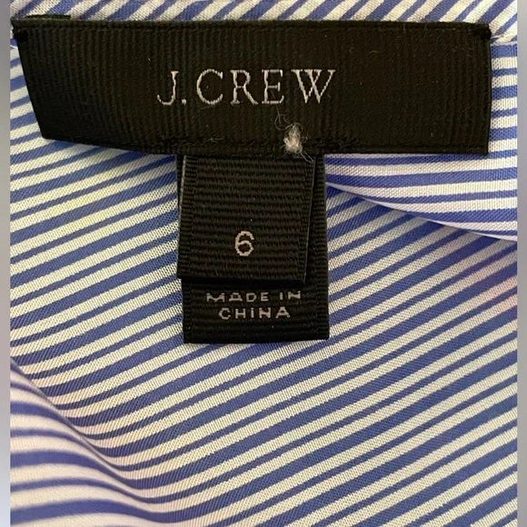 J Crew Women’s Size 6 Blue and White Striped Silk Halter Blouse - Picture 10 of 12